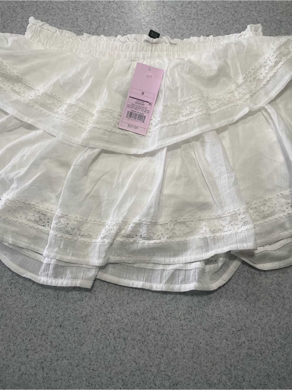 wild fable White Tiered Lace Mini Skirt S